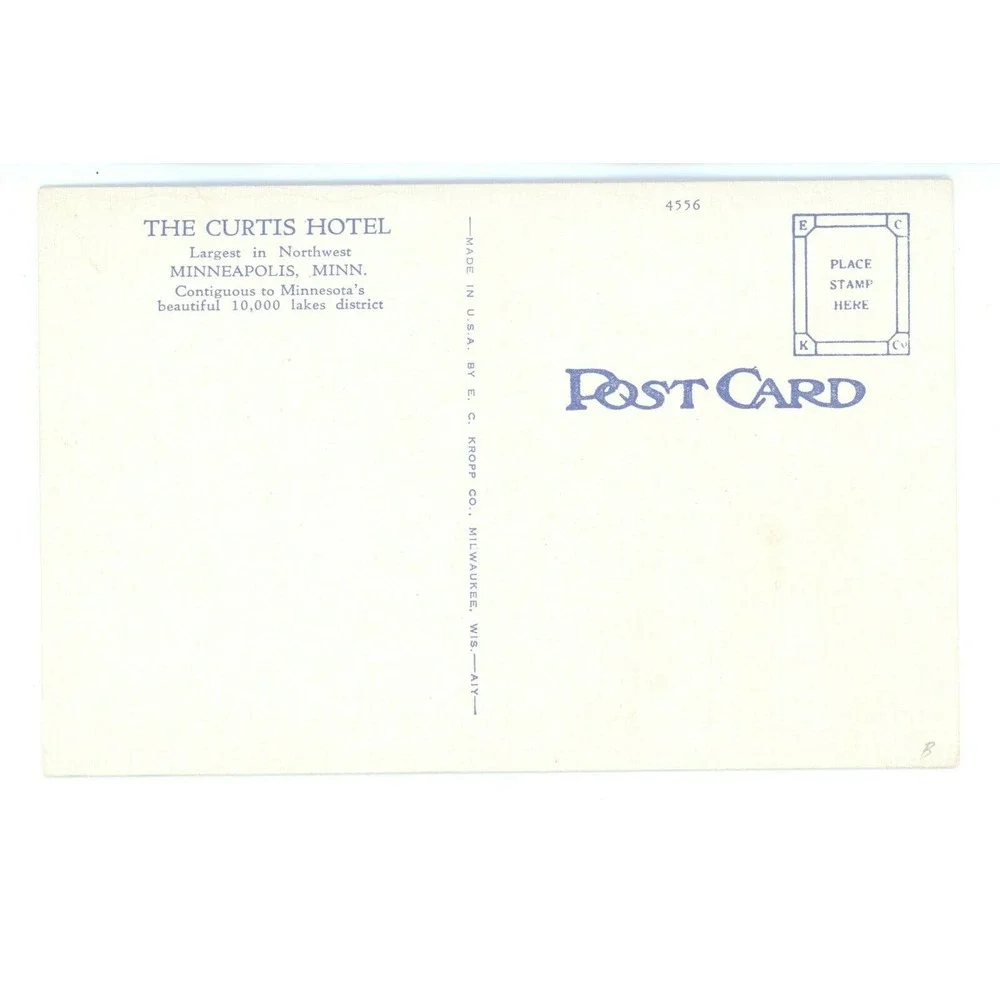 Vintage Postcard Minneapolis Minnesota‎ The Curtis Hotel Nostalgia Travel USA